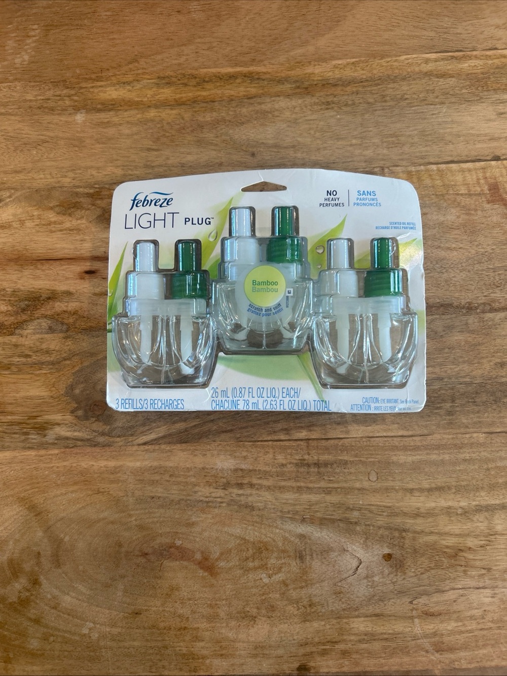 Febreze Light Plug 3 Refills Pack in White and Green-Bamboo Scented Oil